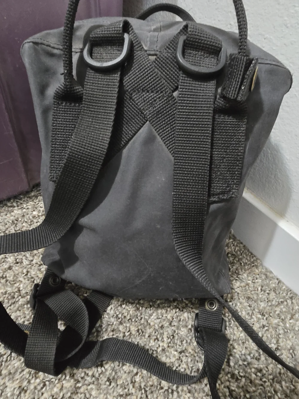 Fjallraven Black Backpack with Red Logo